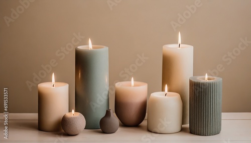 candele accese su tavolo generato con ai photo