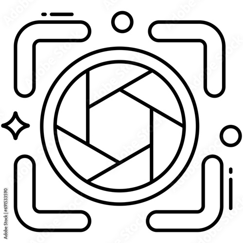 Premium download icon of camera lens