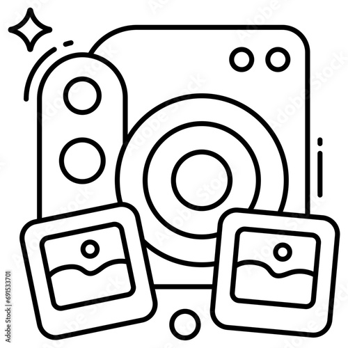 Vector design of camera, photographic equipment