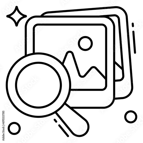 A creative design icon of search photos