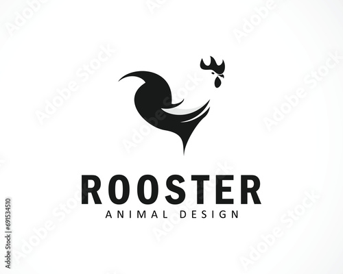 rooster logo creative black and white design animal farm business photo
