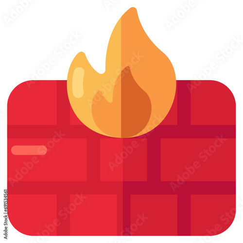 An editable design icon of firewall