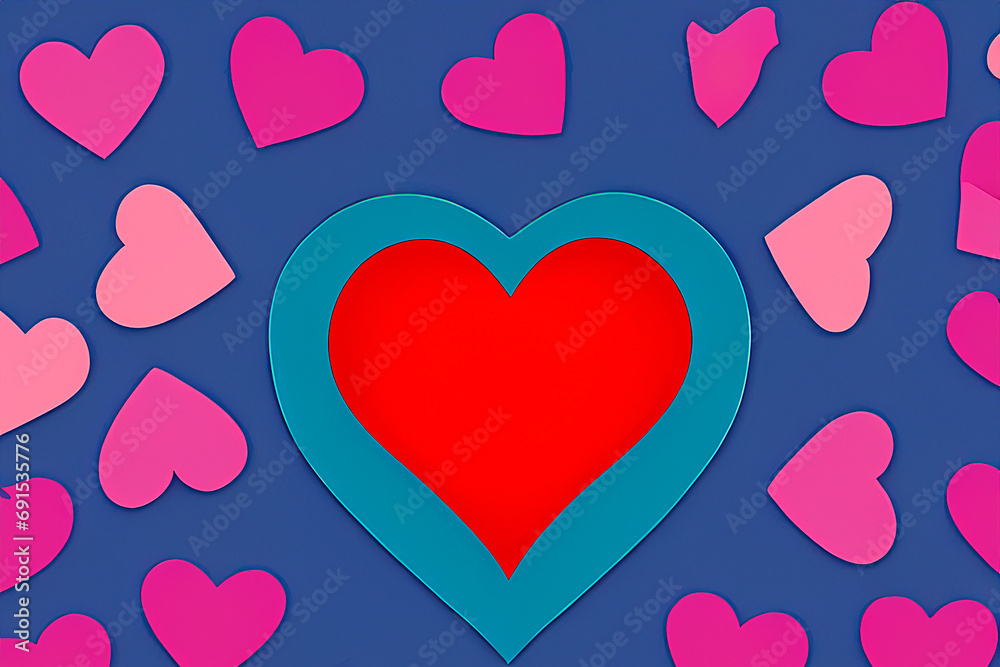 Heart background for Valentine's Day. Valentine's Day card. For packaging, package design, wedding or print.
