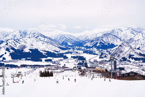 ski slope in winter japan