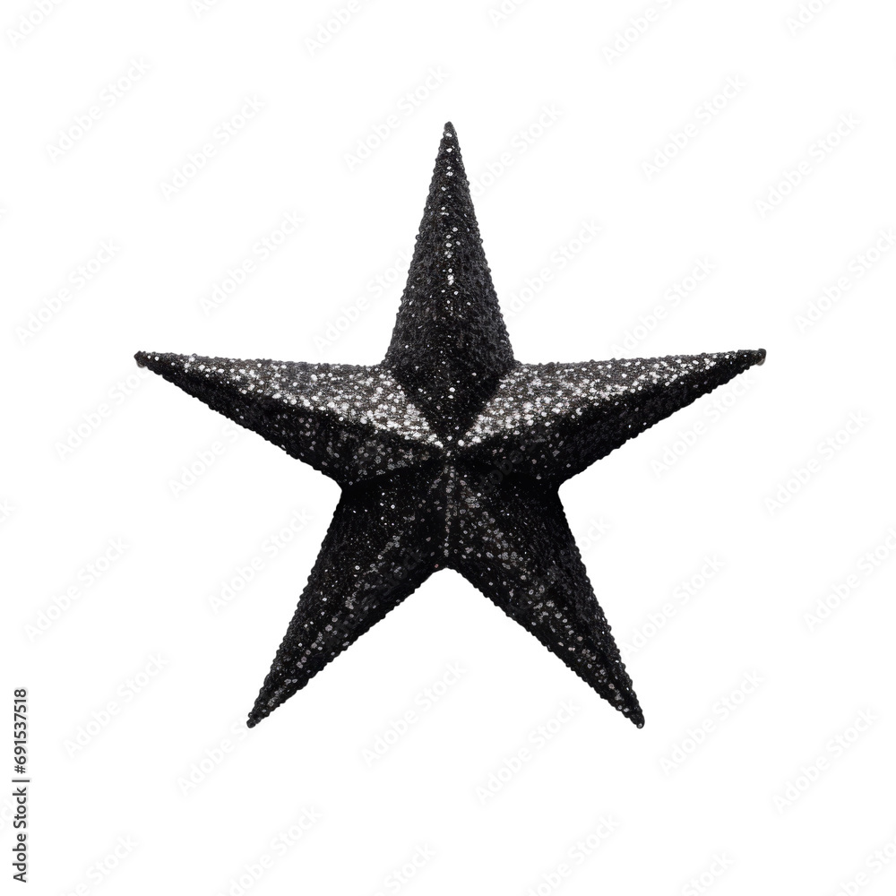 Obraz premium Black star on transparent background