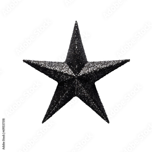 Black star on transparent background