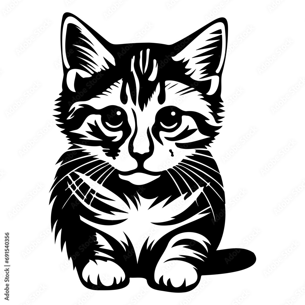 cute cat vector illustration, Generative AI. cute cat vector illustration, Generative AI.