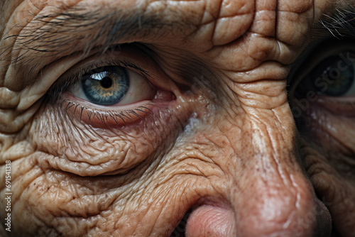 close up of elderly eye photo