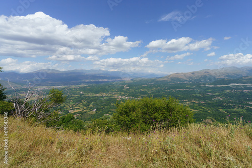 Summer landscape along the road Provinciale Amiternina, Abruzzo, Italy photo