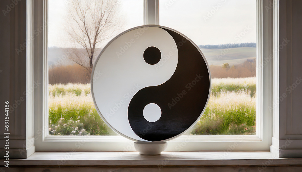 yin yang symbol representing balance and harmony in black and white ...