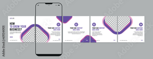 Set of Linkedin Carousel Post, editable social media Instagram carousel post, modern and creative business carousel post template, eps 10