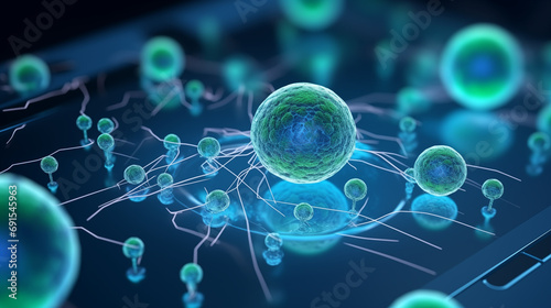 Cell division involves a intricate microbiological process and the molecular structure within a cell