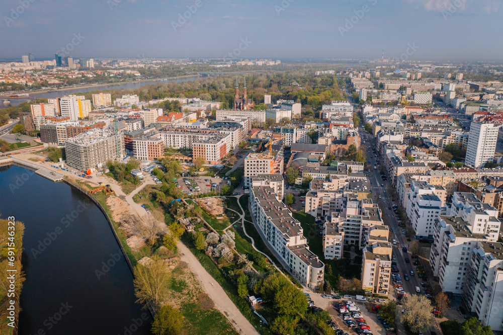 Elevated view of the apartments in Warsaw