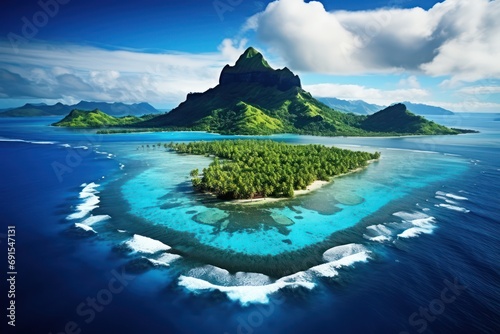 Beautiful floating south pacific islands photo