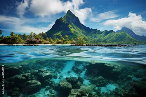 Beautiful floating south pacific islands