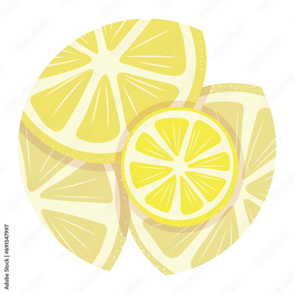 Round yellow lemon flat icon for design of social networks and websites. Simple vector clipart Round yellow lemon flat icon for design of social networks and websites. Simple vector clipart