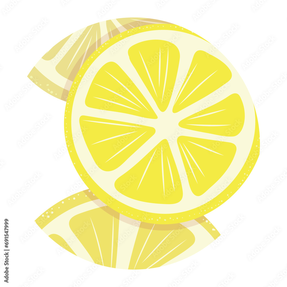 Round yellow lemon flat icon for design of social networks and websites. Simple vector clipart Round yellow lemon flat icon for design of social networks and websites. Simple vector clipart