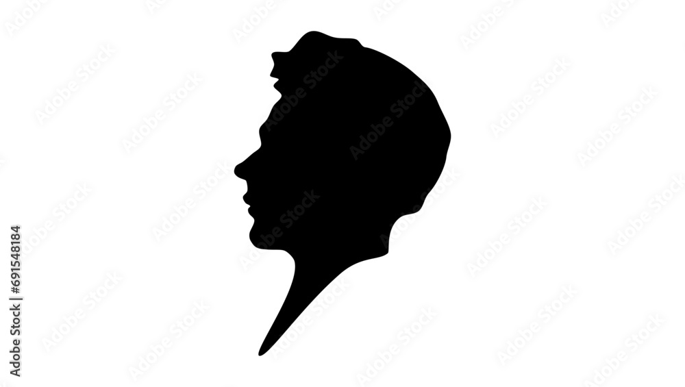 Friedrich von Amerling, black isolated silhouette Friedrich von Amerling, black isolated silhouette