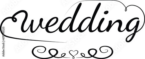 black wedding Wavy elegant calligraphy spelling for decoration of the wedding invitation