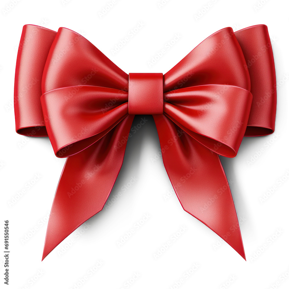 Ribbon with Bow isolated white background