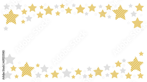 星のフレーム  金銀　ストライプ