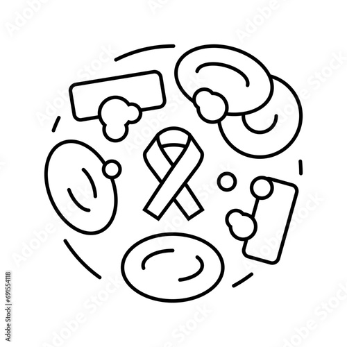 leukemia cancer line icon vector. leukemia cancer sign. isolated contour symbol black illustration
