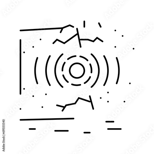 tectonic earthquake disaster line icon vector. tectonic earthquake disaster sign. isolated contour symbol black illustration