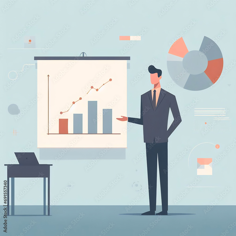 business person with chart and data ai generative business person with chart and data ai generative