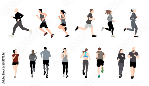 Coloured illustration of Runners photo