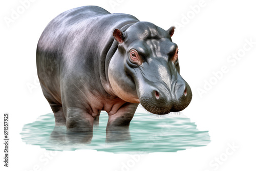 African Hippopotamus on transparent background