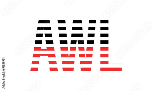 AWL three initial letter iconic line negative space minimal logo design vector template. monogram, abstract, wordmark, business, typography, minimalist, brand, company, flat, modern, unique, simple
