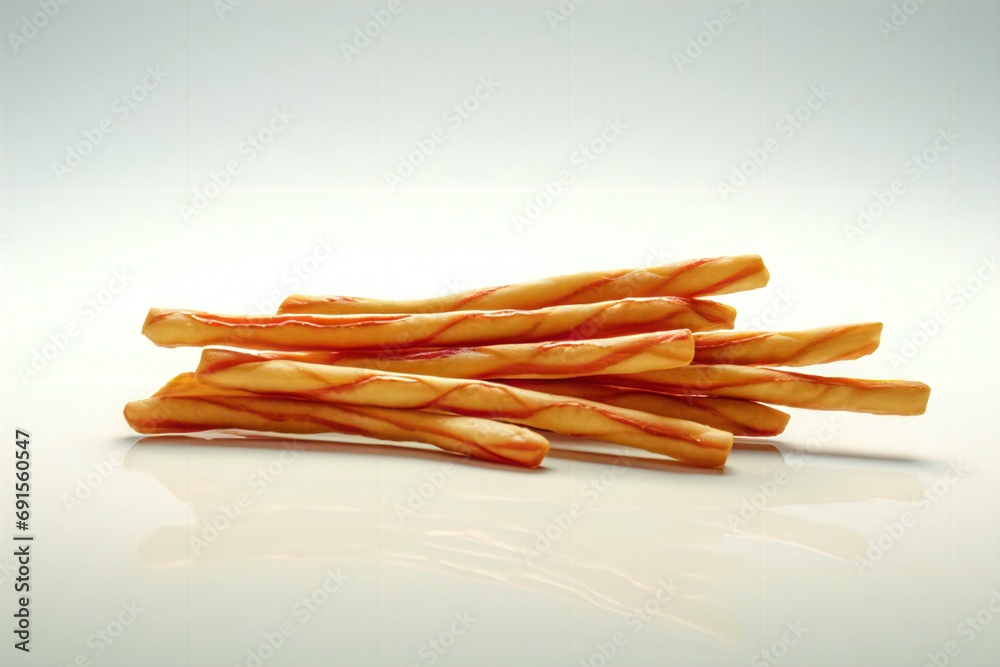 french fries sticks on a white background