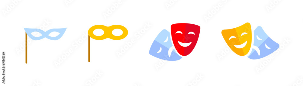 Mask icon. Masquerade mask vector icons collection. Theatre mask signs