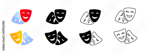 Mask icon. Masquerade mask vector icons collection. Theatre mask signs