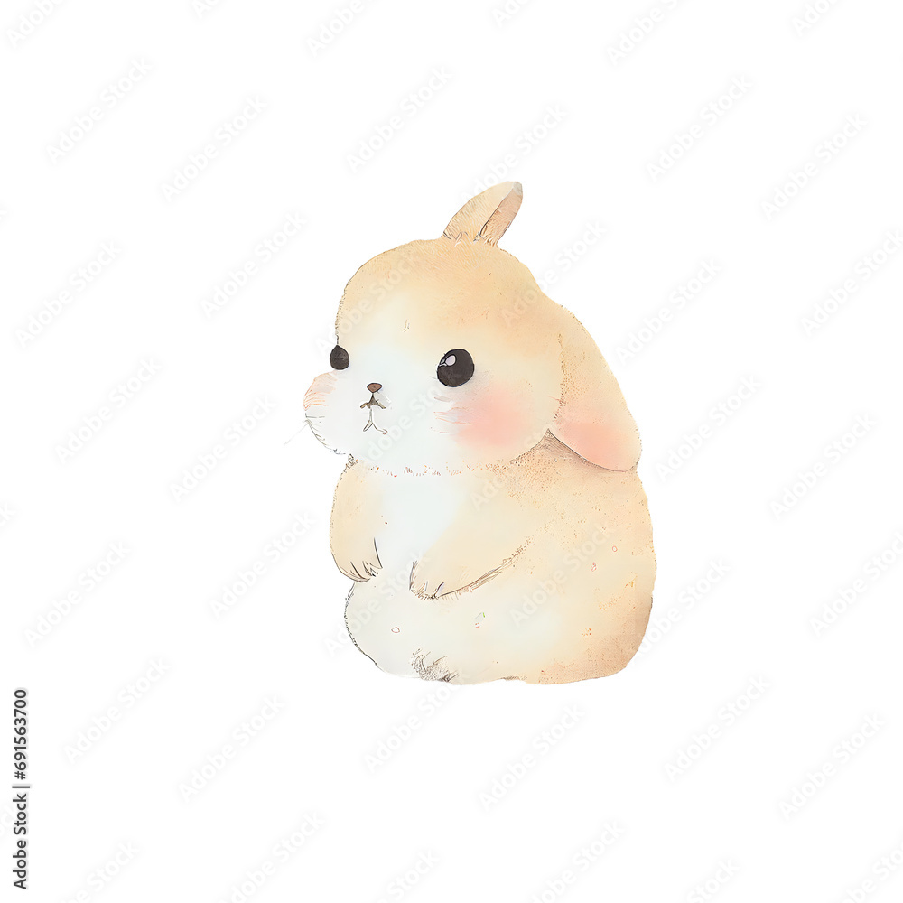 Fototapeta premium Cute watercolor bunny