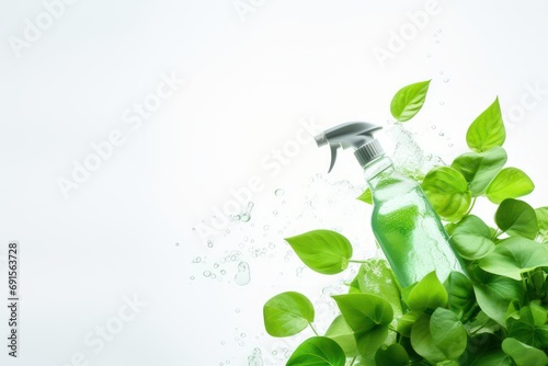 Eco friendly cleaning concept showcasing a sprays bottles filled