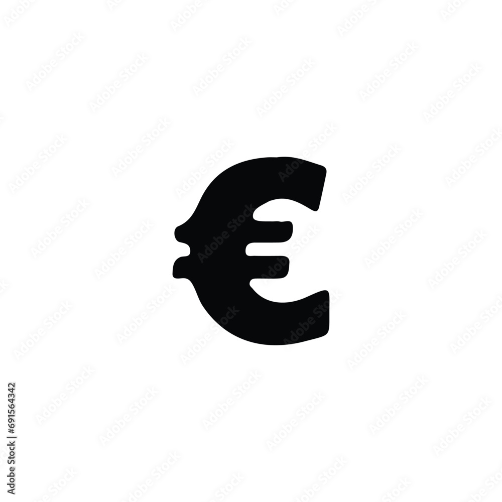 Obraz premium Euro icon. Simple style online baking poster background symbol. Euro brand logo design element. Euro t-shirt printing. Vector for sticker.