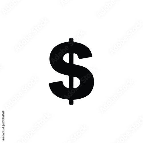 Dollar icon. Simple style online baking poster background symbol. Dollar brand logo design element. Dollar t-shirt printing. Vector for sticker.