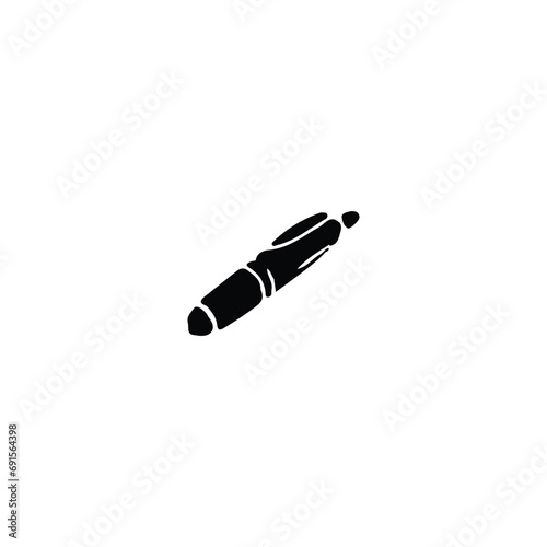 Pen icon. Simple style learn course company poster background symbol. Pen brand logo design element. Pen t-shirt printing. Vector for sticker.