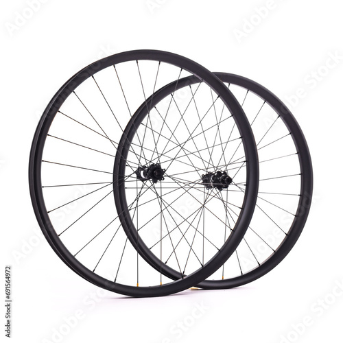 Carbon bicycle wheels. Competition bike