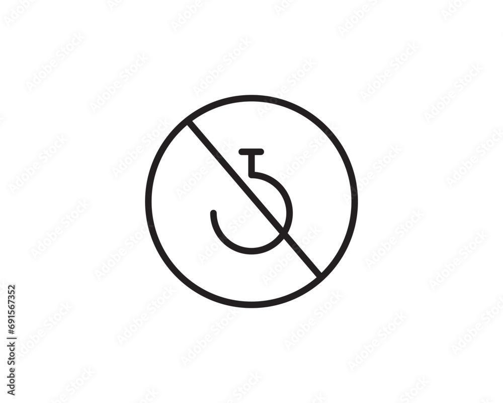 No hook icon vector symbol design illustration No hook icon vector symbol design illustration