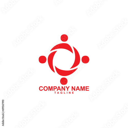 human logo design concept. team work