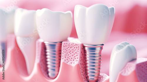Dental implants in the mouth