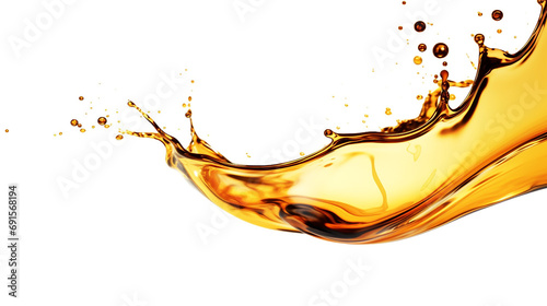 Oil splashing on white background