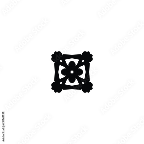 Flower icon. Simple style Flower shop poster background symbol. Flower brand logo design element. Flower t-shirt printing. Vector for sticker.