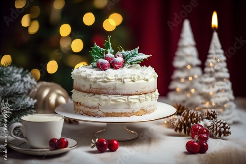 cake with christmas decoration