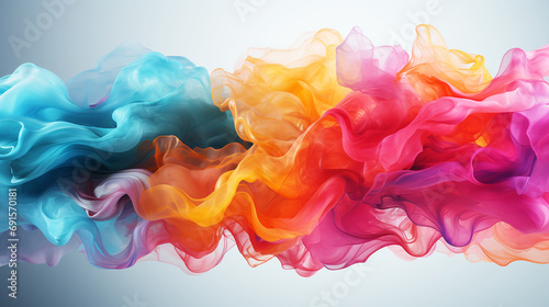 Colorful watercolor mixed liquid splashing