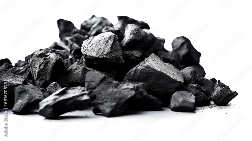 Charcoal isolated on white background