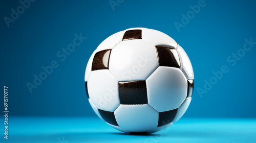 Soccer ball on blue background