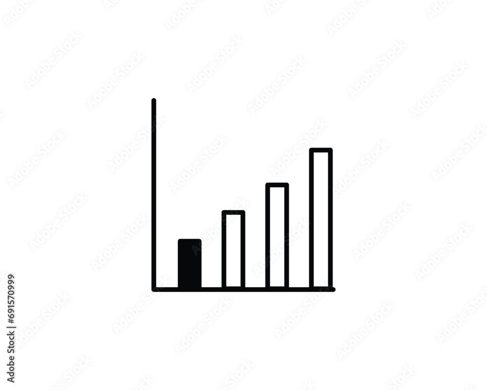 Bar chart icon vector symbol design illustration